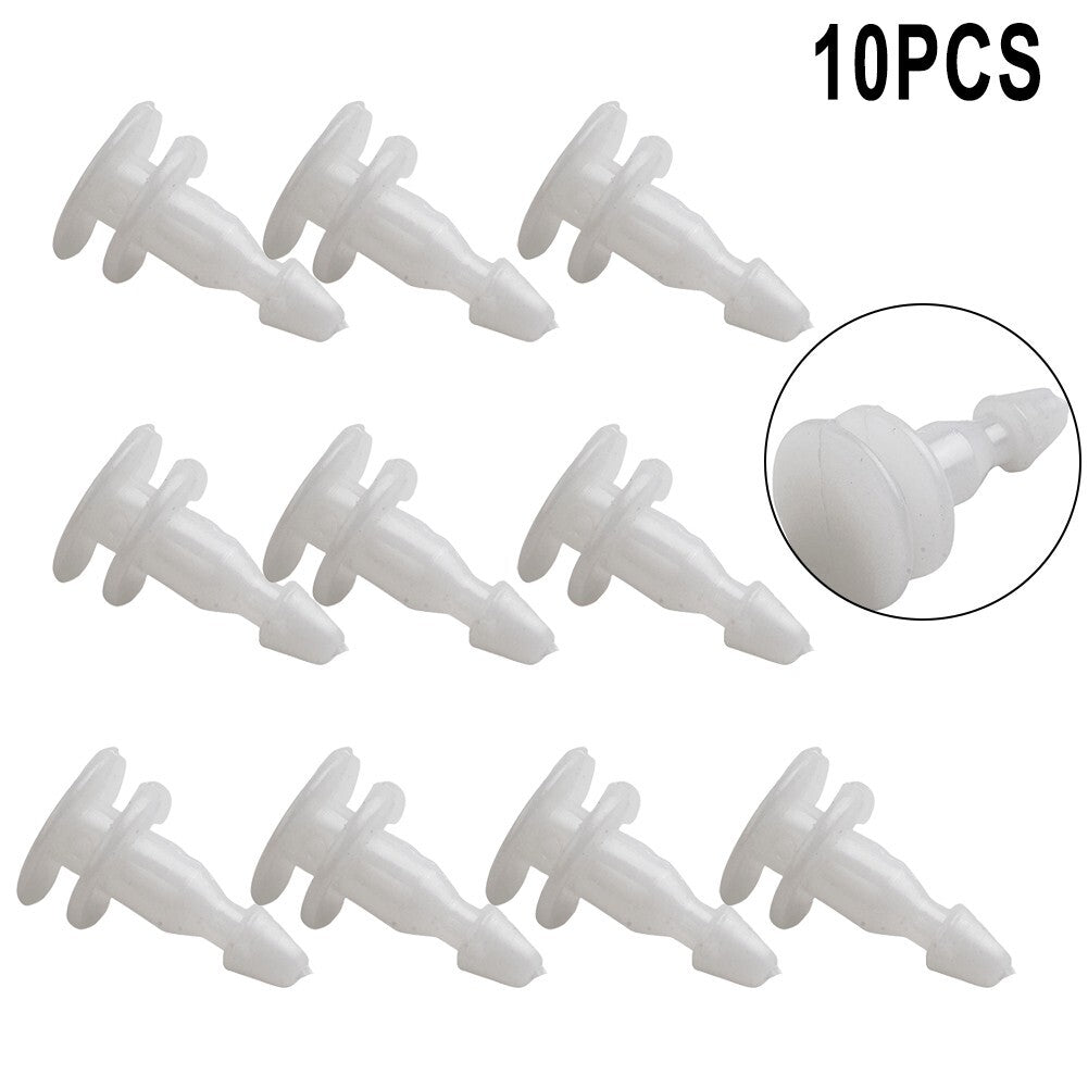 Wheel Fender Clips Fastener Car 10pcs Accessory Anti Wear Plastic White