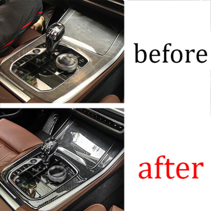 for BMW X5 G05 2019-23 ABS Carbon Fiber Middle Console Gear Shift Panel Trim 2P