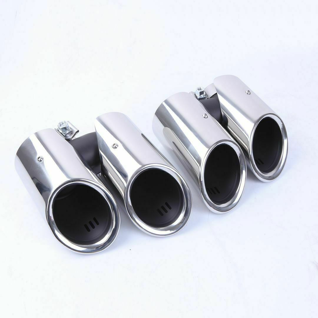 2pcs Silver Steel Exhaust Muffler Pipe For 2019-2023 for Porsche Macan Gts 2.0t Mo