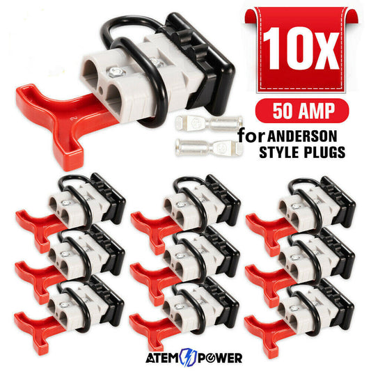 10Set For Anderson Style Plug Connectors 50 AMP T Handle Dust Cap Cover Solar
