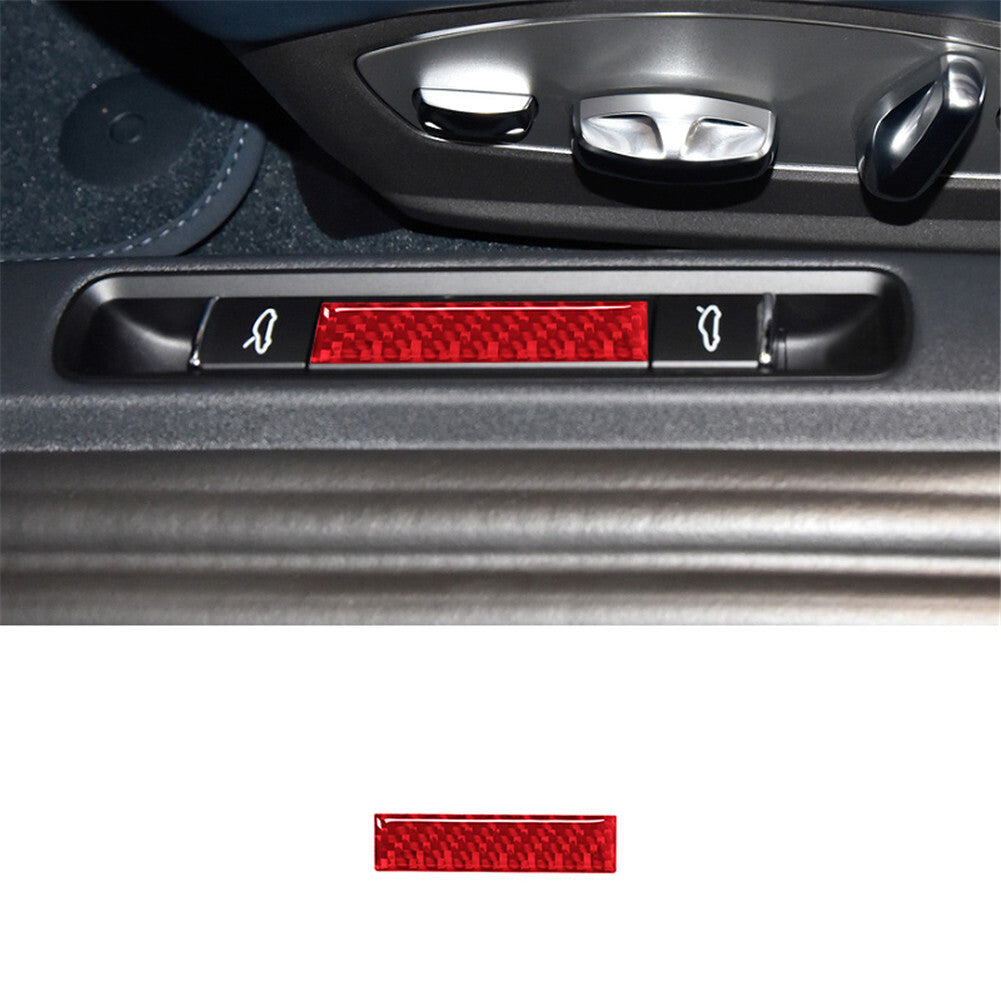Red carbon fiber trunk control switch trim for Porsche 718 2016-2022