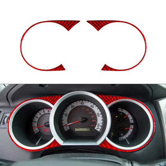 Red Speedometer Frame Trim Cover Decor Carbon Fiber for Toyota Tacoma 2012-2015