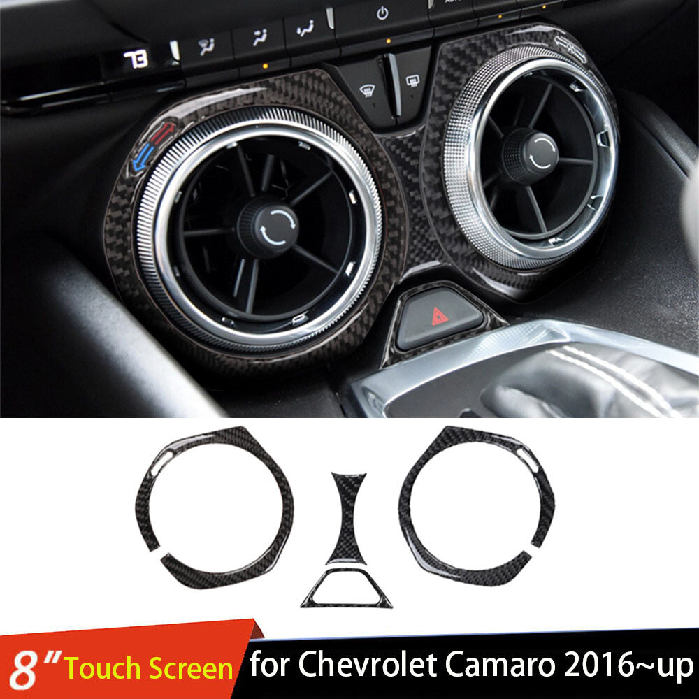 4¡ÁCarbon Fiber Center Air Vent Outlet Panel Cover for Chevrolet Camaro 2016-2023