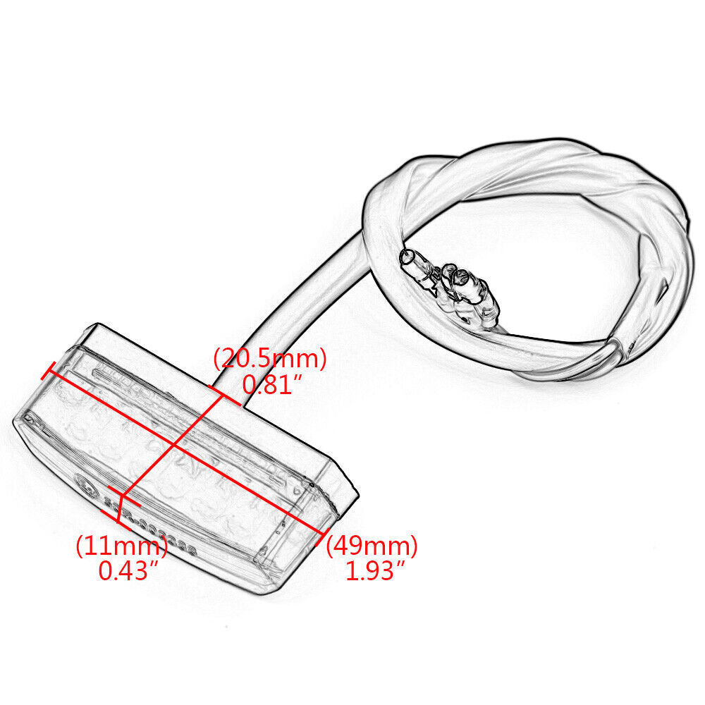 1PCS Universal Motorcycle Red LED Tail Light Rear Running Stop Brake Bright Lamp