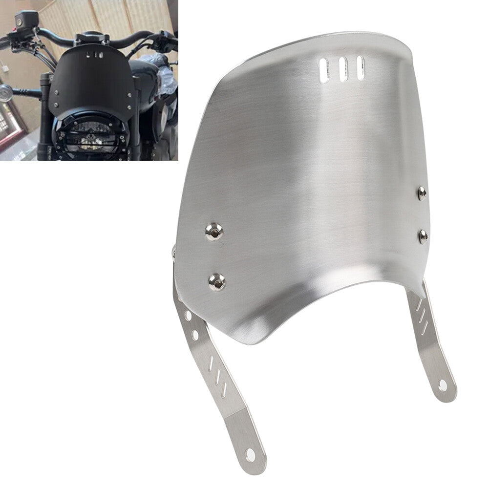 Universal Motorcycle Windshield Windscreen W/Bracket Fit 6-8'' Round Headlight