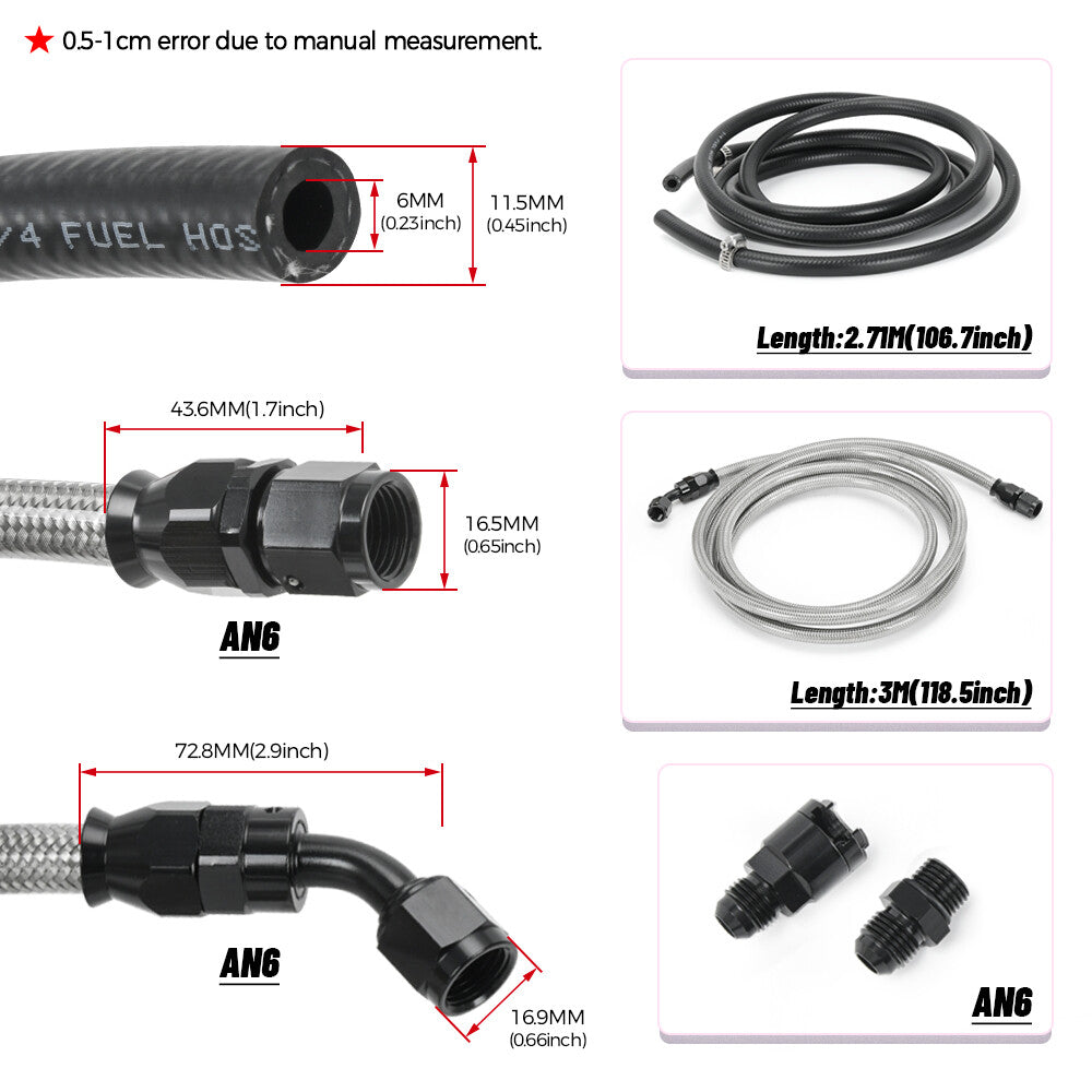 Fuel Feed Line  Rubber Return for 96-00 for Honda for Civic Sedan Coupe Hatchback 1.6L