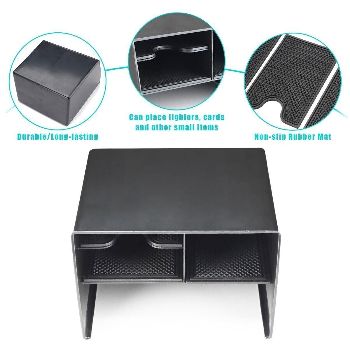 Storage Box for Toyota for Corolla Cross 2022-24 ABS Black Center Organizer Tray 2X