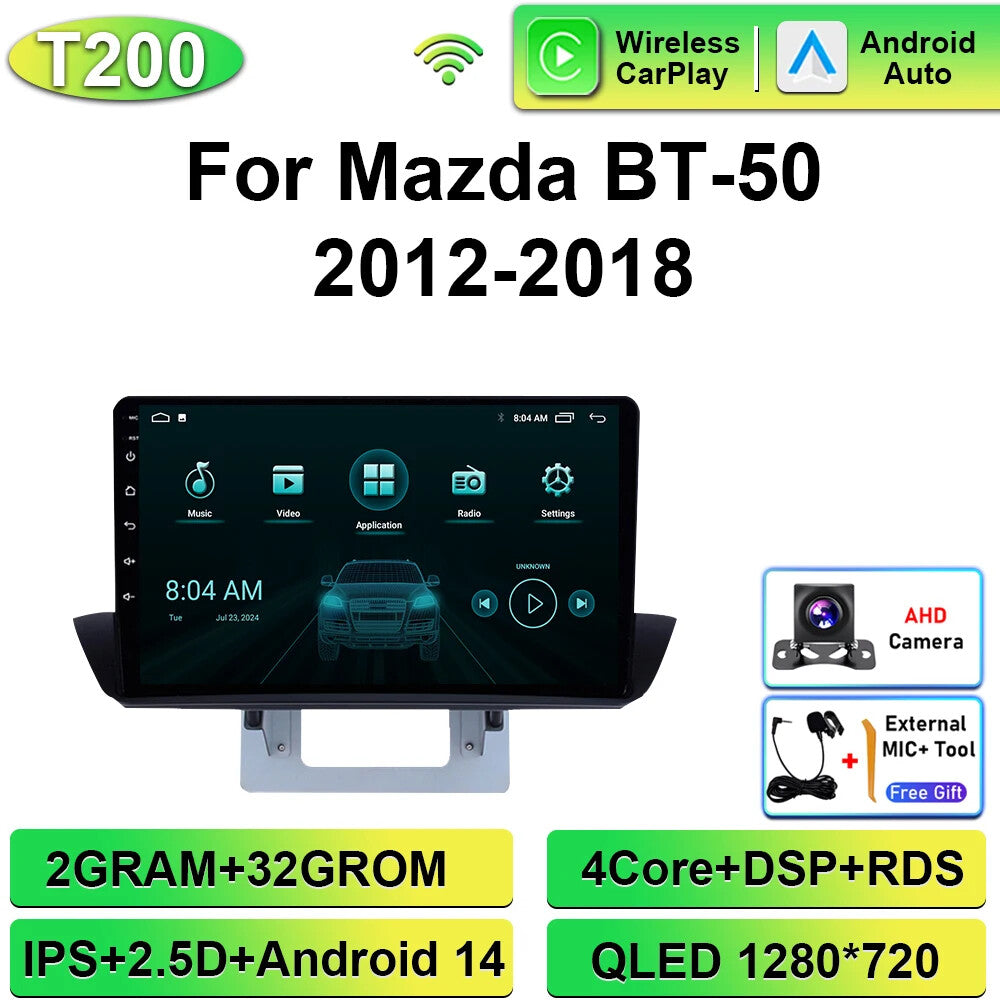 for Mazda BT-50 2012-2018 Car Radio Carplay Multimedia Stereo GPS Player Screen
