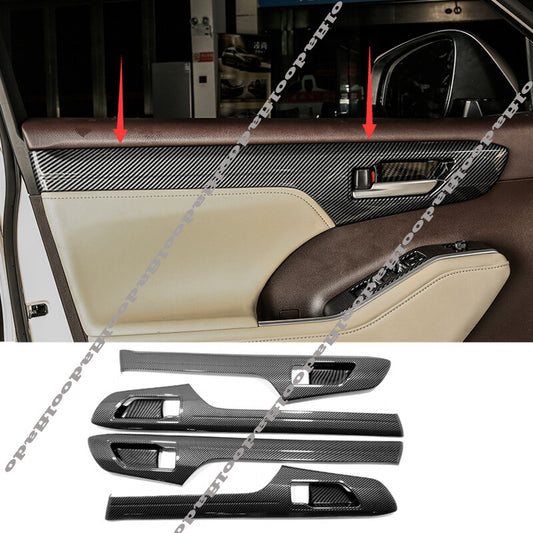 for Toyota Highlander 2020-2023 Carbon Fiber Inner Door bowl Molding Cover Trim