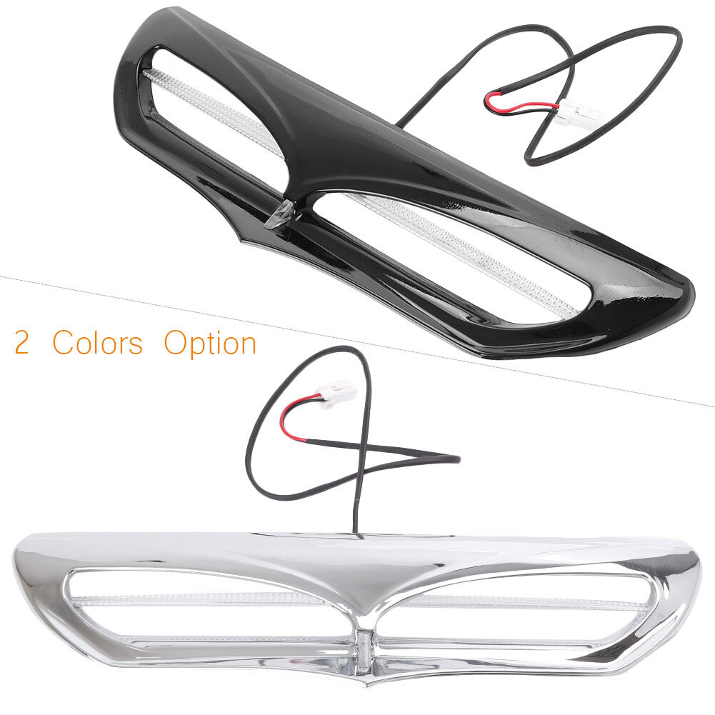 Motorcycle Batwing Fairing Vent Trim LED Light Fit for Harley 14-UP FLHX FLHTCU ABS