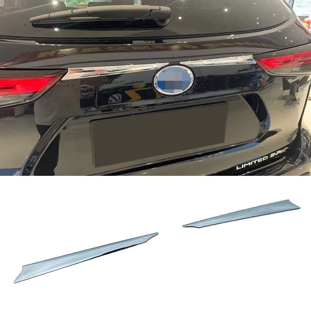 2X Chrome Rear Trunk Tailgate Moulding Strip Trim for Toyota Highlander 20-2024