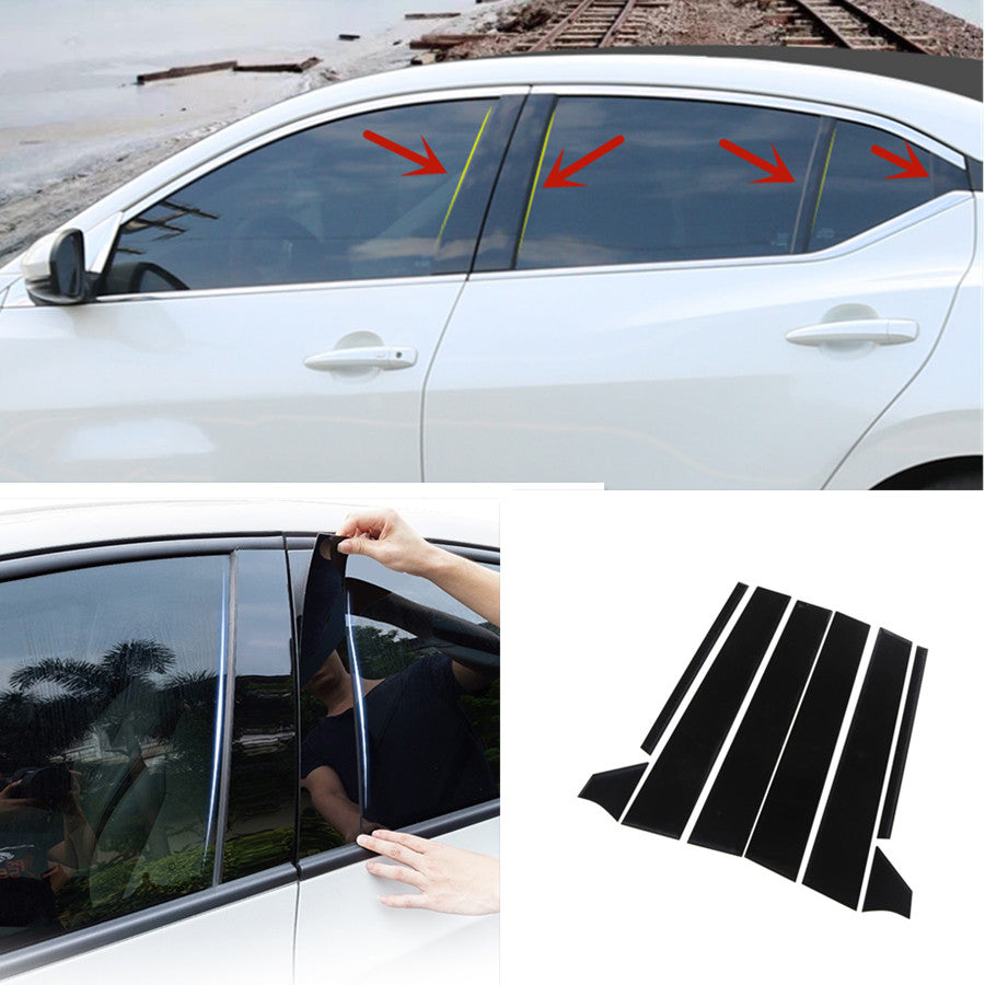 For 2020-23 for Nissan Sentra Piano Black Pillar Post Door Window Molding Strip Trim