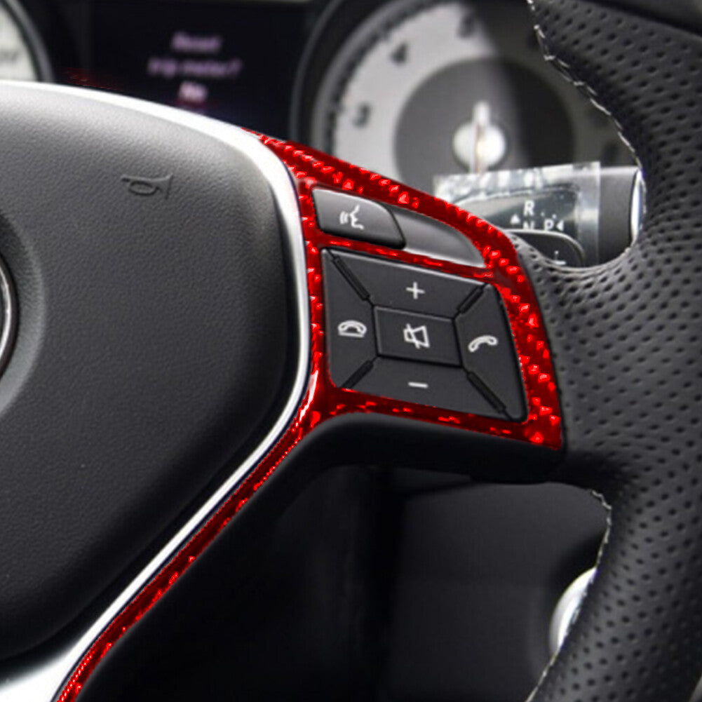 Red Steering Wheel Button Trim Cover A for Mercedes Benz CLA 2014-2018/GLA 15-18