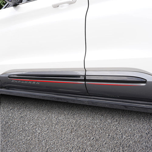 ABS Black Body Door Side Molding Trim Cover Strip 4P for Ford Explorer 2020-2023