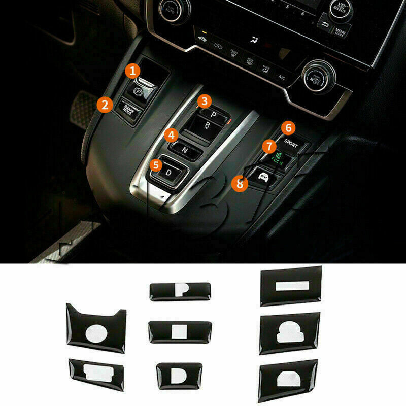 8P Gear Shift Panel Button Protective Stickers Trim for Honda CR-V CRV 2017-2022