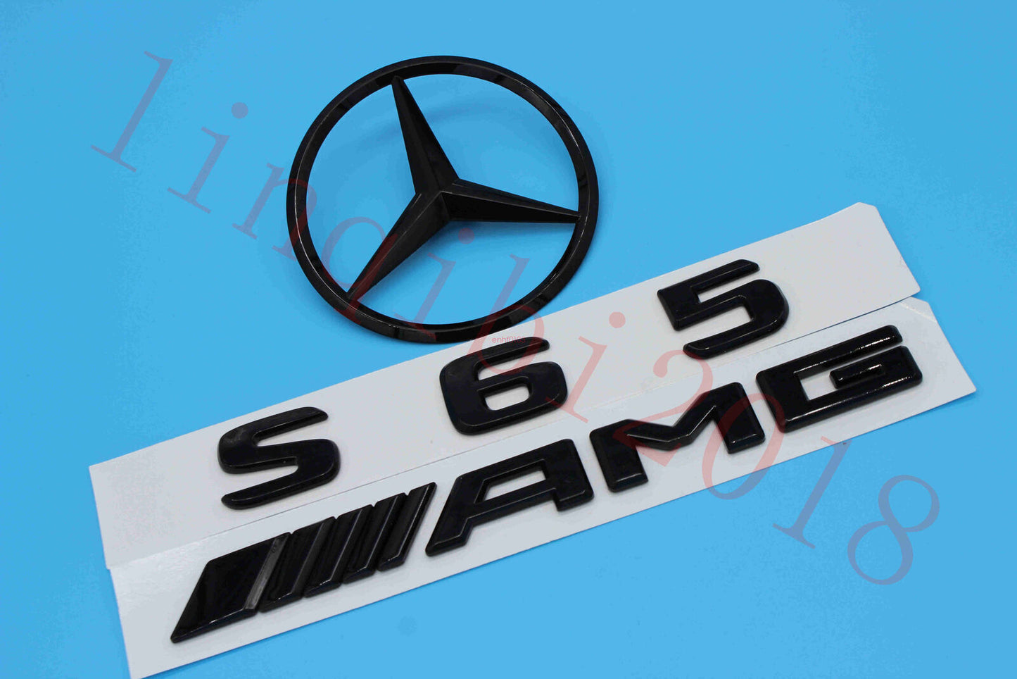 Gloss Black S65 AMG Trunk Logo Sticker Decal Emblem Badge Package for W221 S65