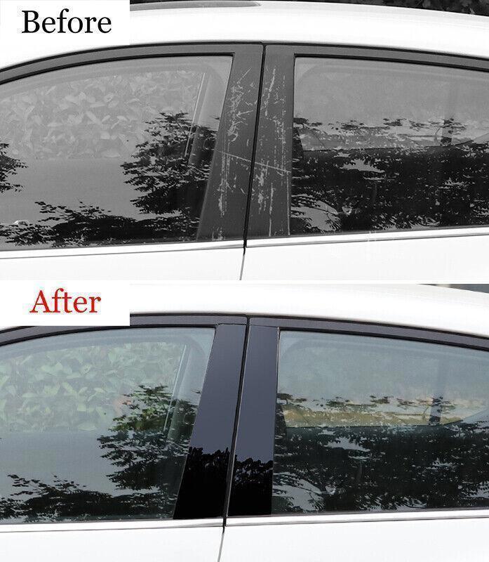 Window BC-Pillar Post Cover Trim Sticker for Nissan Sentra 2020-23 Gloss Black