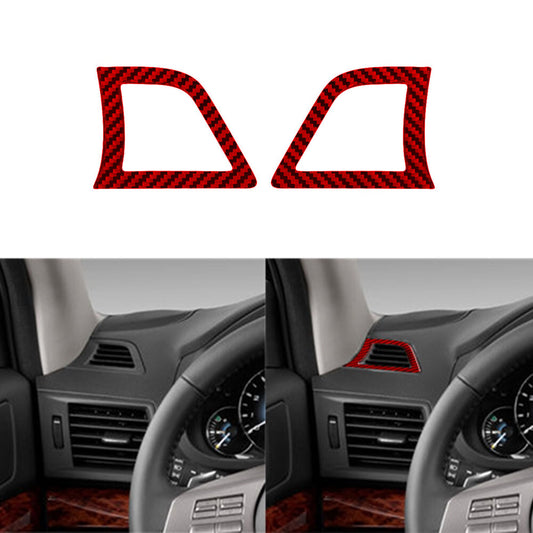 Red Carbon Fiber Dashboard Defogger Vent Cover for Subaru Legacy Outback 2010-14