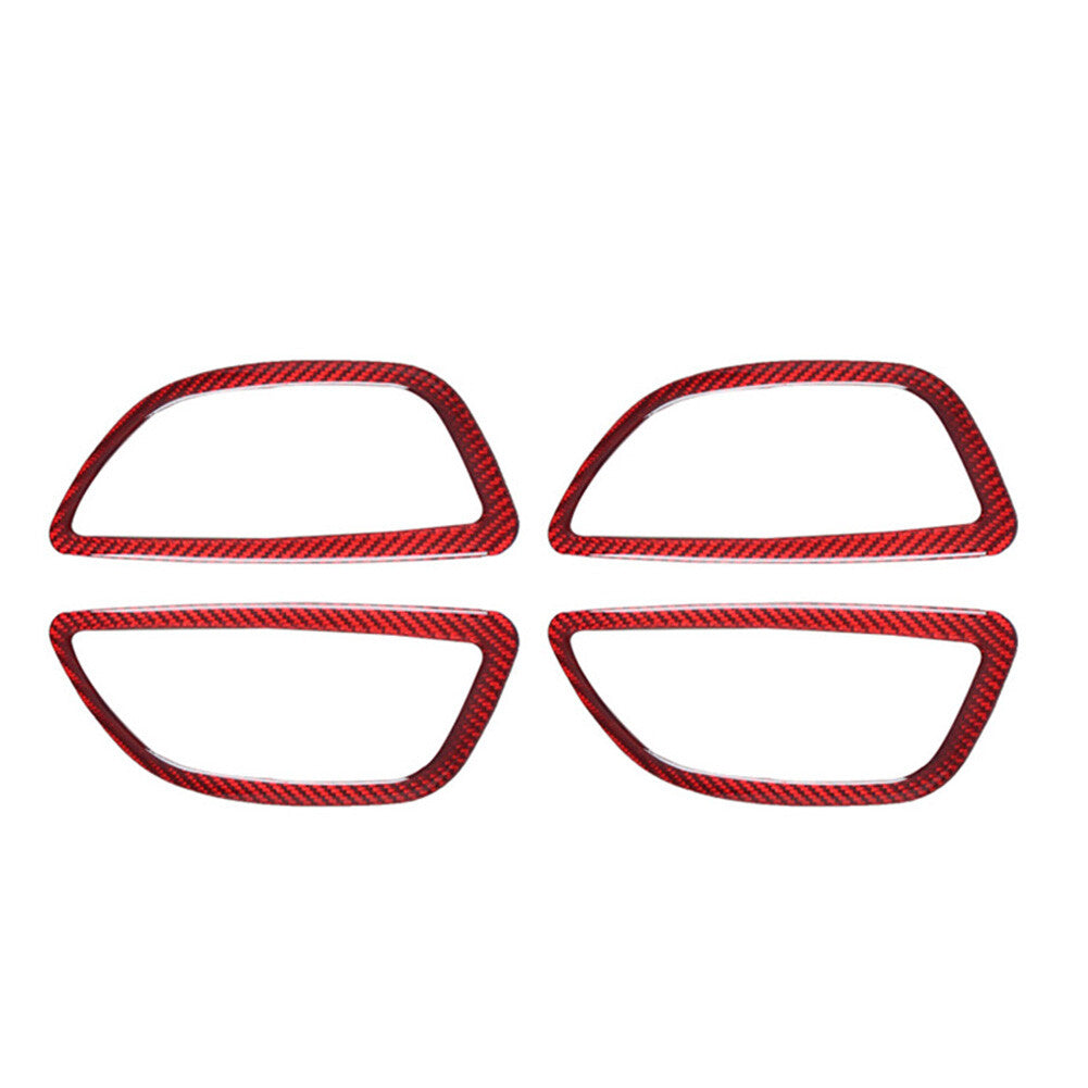 Red carbon fiber inner door handle frame trim for BMW F10 5 Series 2011-2017