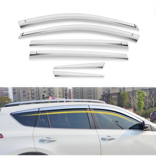 for Toyota RAV4 2013-2018 Chrome Window Wind Visors Rain Guard Vent Deflectors