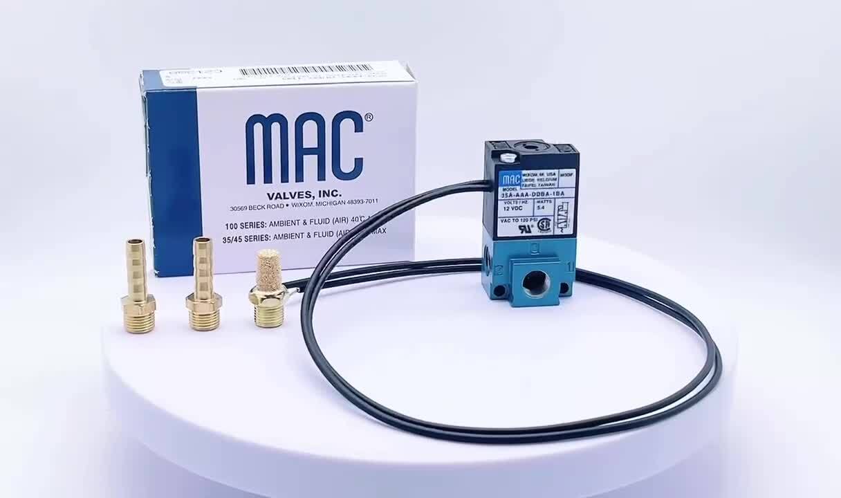 3 Port 12V MAC Electronic Boost Control Solenoid Valve W/ Brass Fittings PWM
