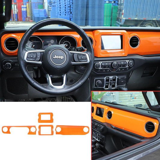 for Jeep for Wrangler JL JT 18-23 Orange Central Control Instrument GPS Panel Cover