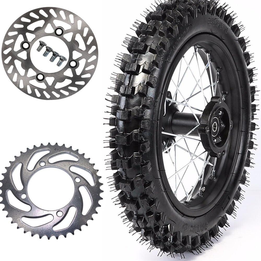 3.00-12 80/100-12 Rear Wheel Tyre Rim for Dirt Bike Thumpstar 70cc 110cc 125cc