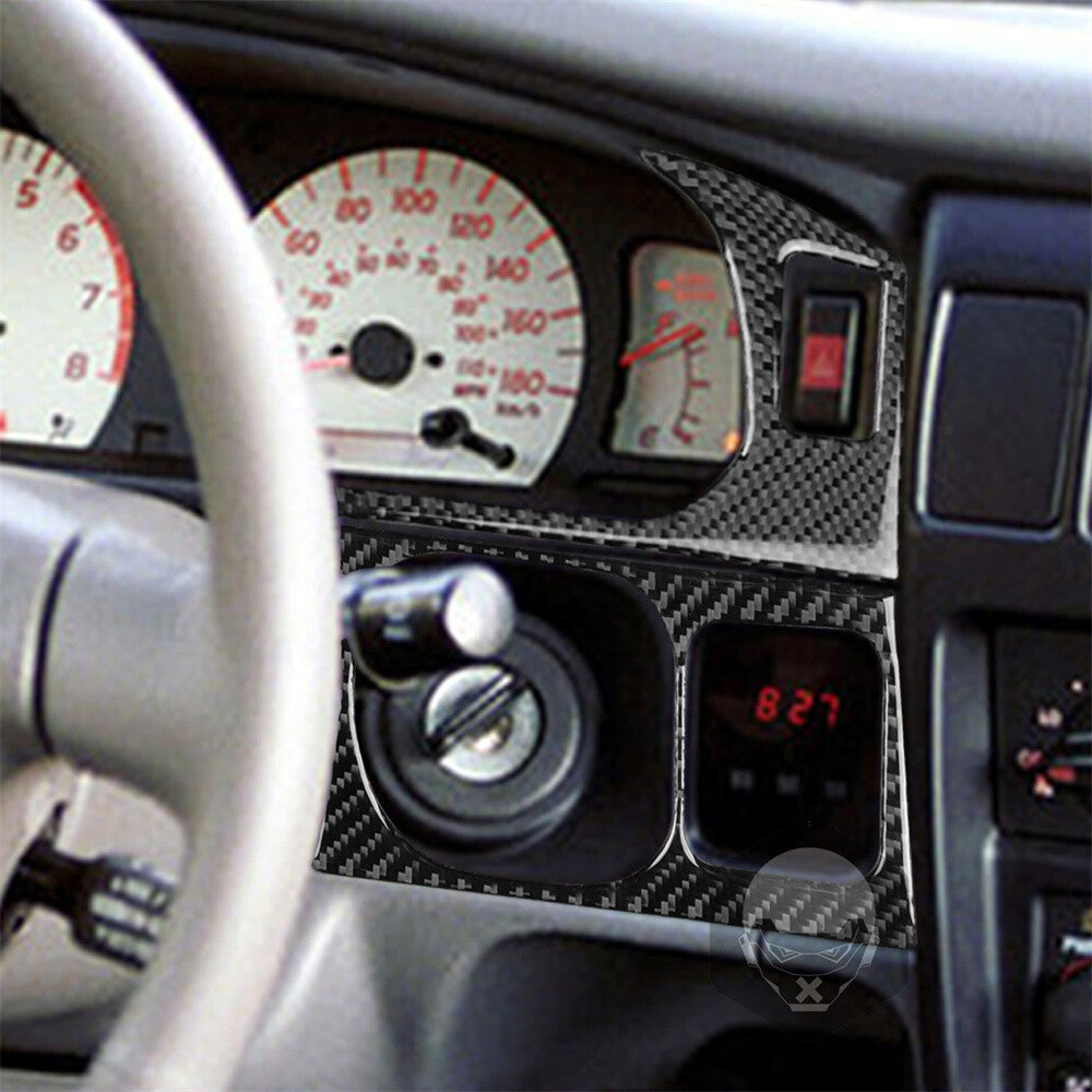 4¡ÁCarbon Fiber Dashboard Keyhole Ignition Switch Trim for Toyot@ Tacom@ 2001-04