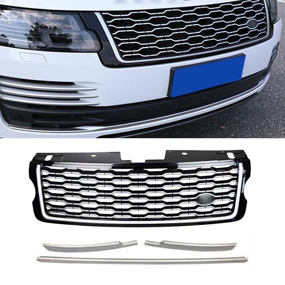 Front Mesh Grille W/ Fornt Bumper Strips Trim Fit for Range Rover L405 2013-2017