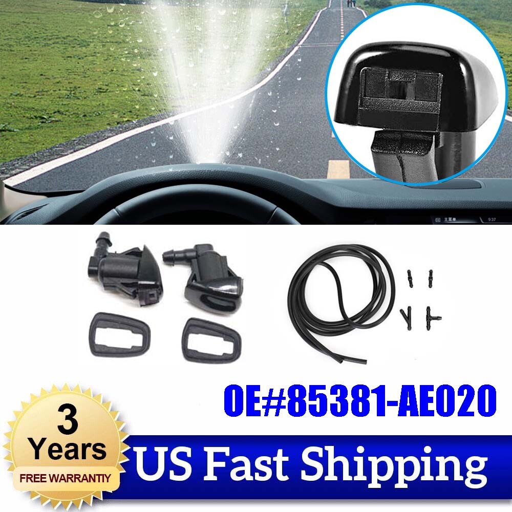 2x NEW for Toyota for Sienna for Corolla Tundra Windshield Wiper Spray Jet Washer Nozzle