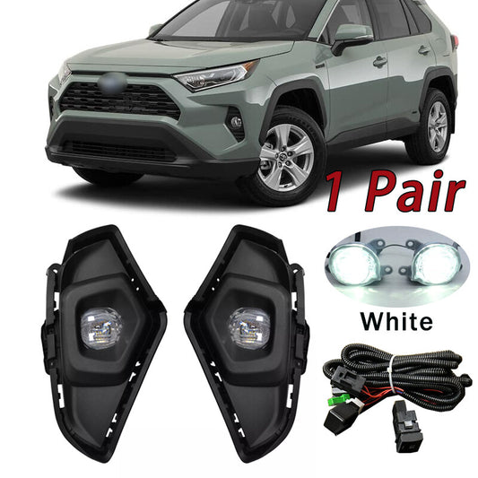 1 Pair LED White Fog Lights For 2019-2024 for Toyota Rav4 w/ Wiring Switch
