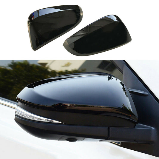 for TOYOTA RAV4 2014-2018 Gloss Black ABS Side Rearview Mirror Cover Cap Trim 2x