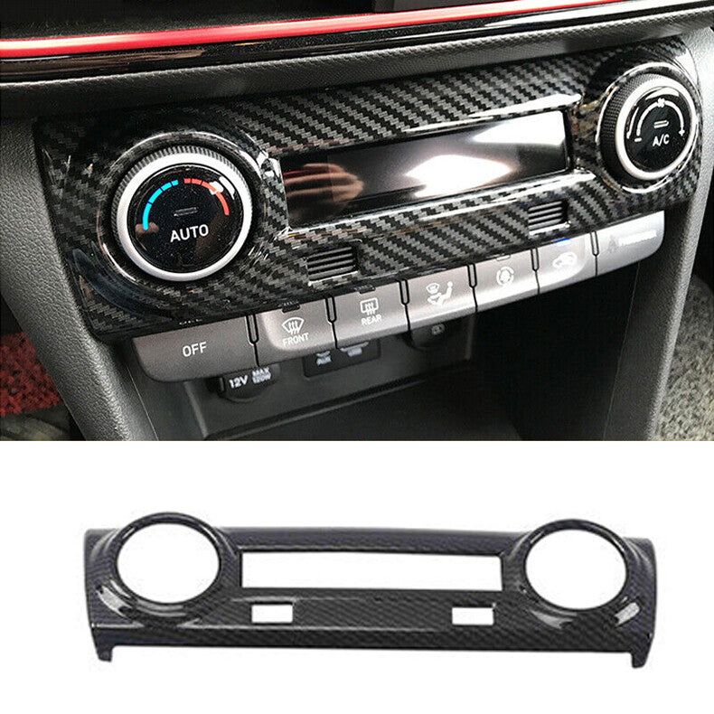 for Hyundai Kona 2018-2022 Carbon Fiber Car Central Console AC Switch Frame trim