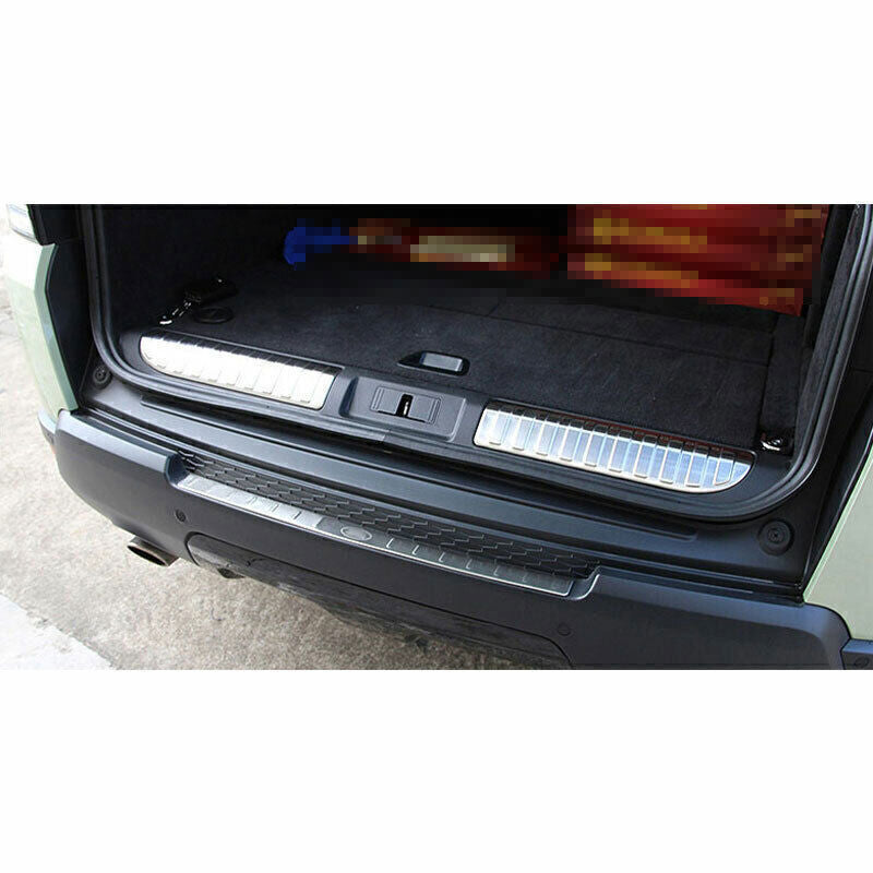 2X Rear Bumper Protector Sill Plate Silver Steel for Range Rover Sport 2014-2022