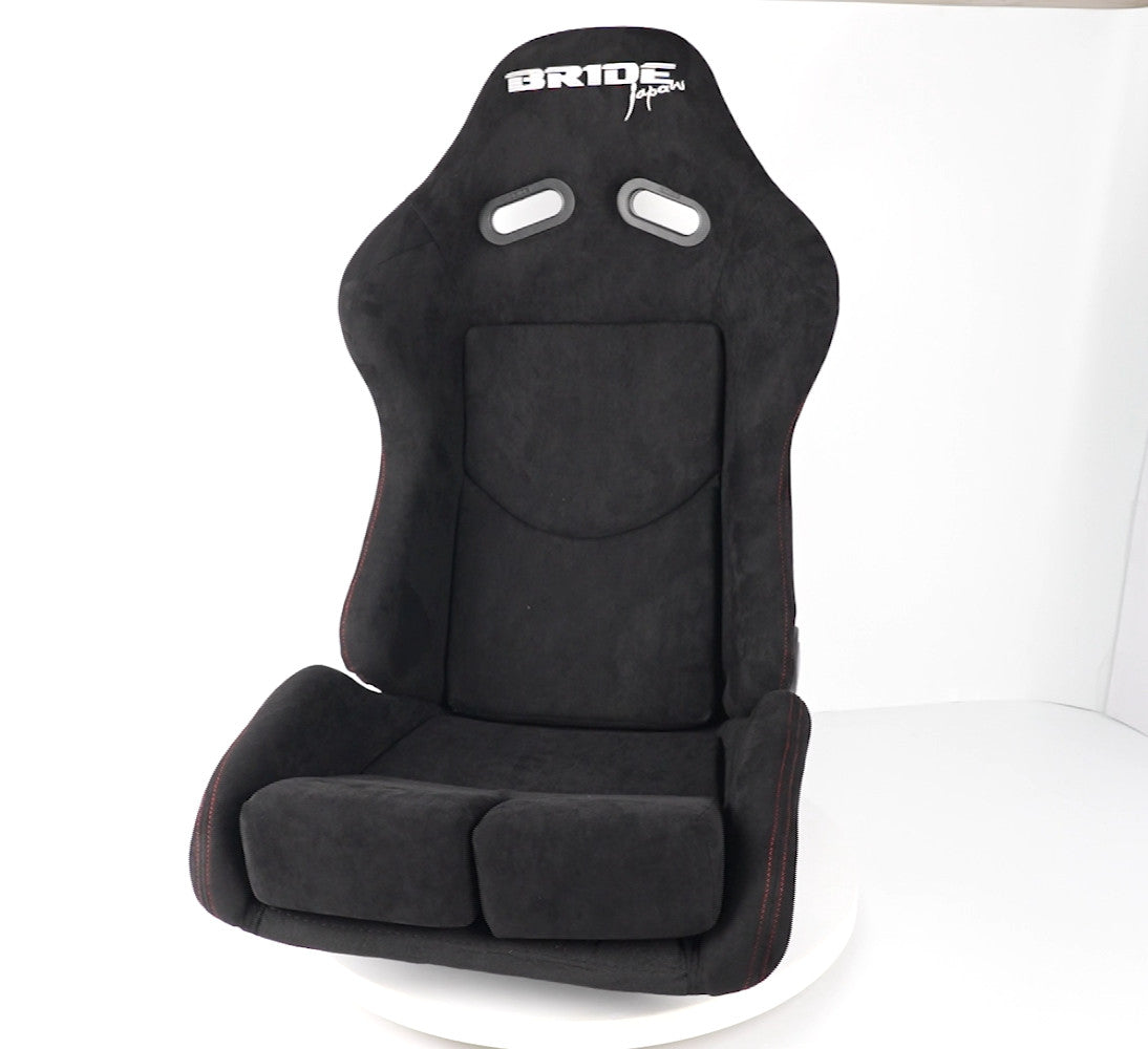 BRIDE Seats Large Size Racing Seats+Black FRP Shell+Red for seat stitches+Rails X2
