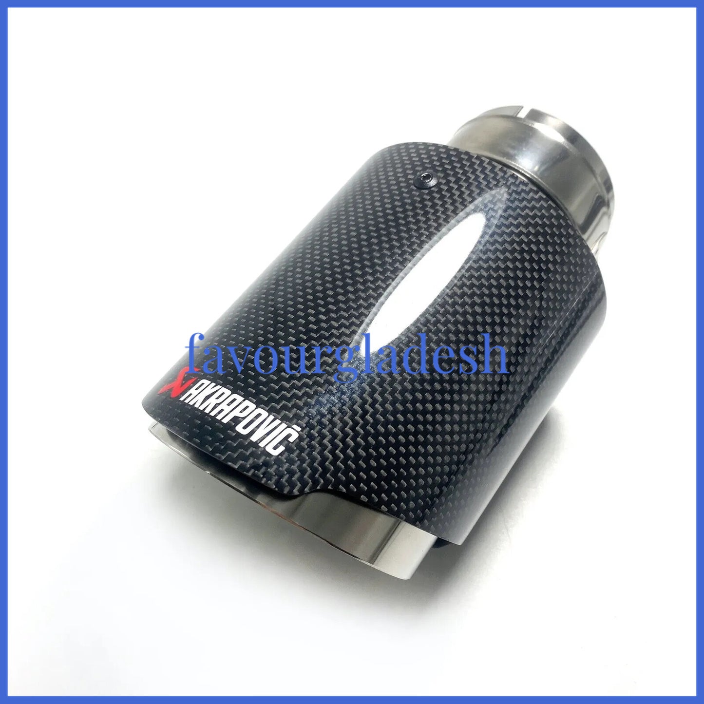 1 X IN 2.0 51MM OUT: 4.0 101MM Akrapovic Glossy Carbon Fiber Pipe Exhaust Tip