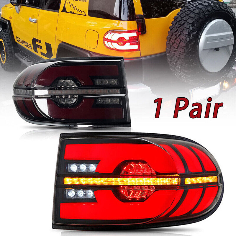 Smoked LED Tail Lights for Toyota FJ Cruiser 2006-2020 Rear Lamps Assembly Pair