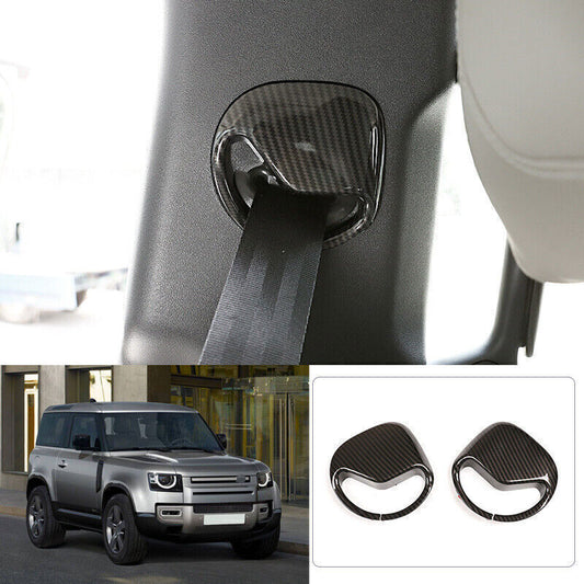 2P for Land Rover for Defender 20-25 Carbon Fiber Inner for Seat Belt Buckle Cover Trim