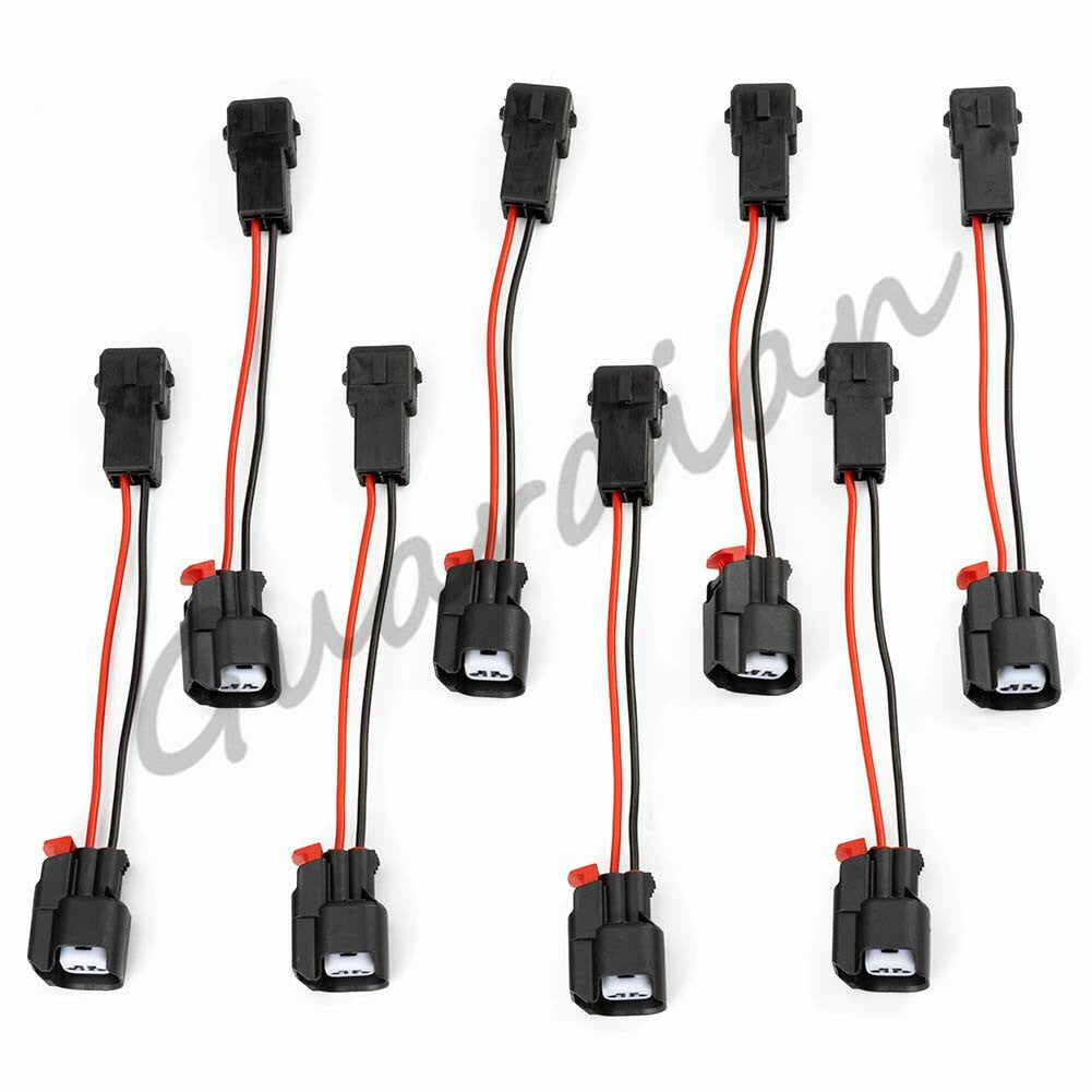 8-Piece Fuel Injector Connector Adapter Kit for EV1 to EV6/EV14 USCAR LS1 LS2 LS3 LSX LT1