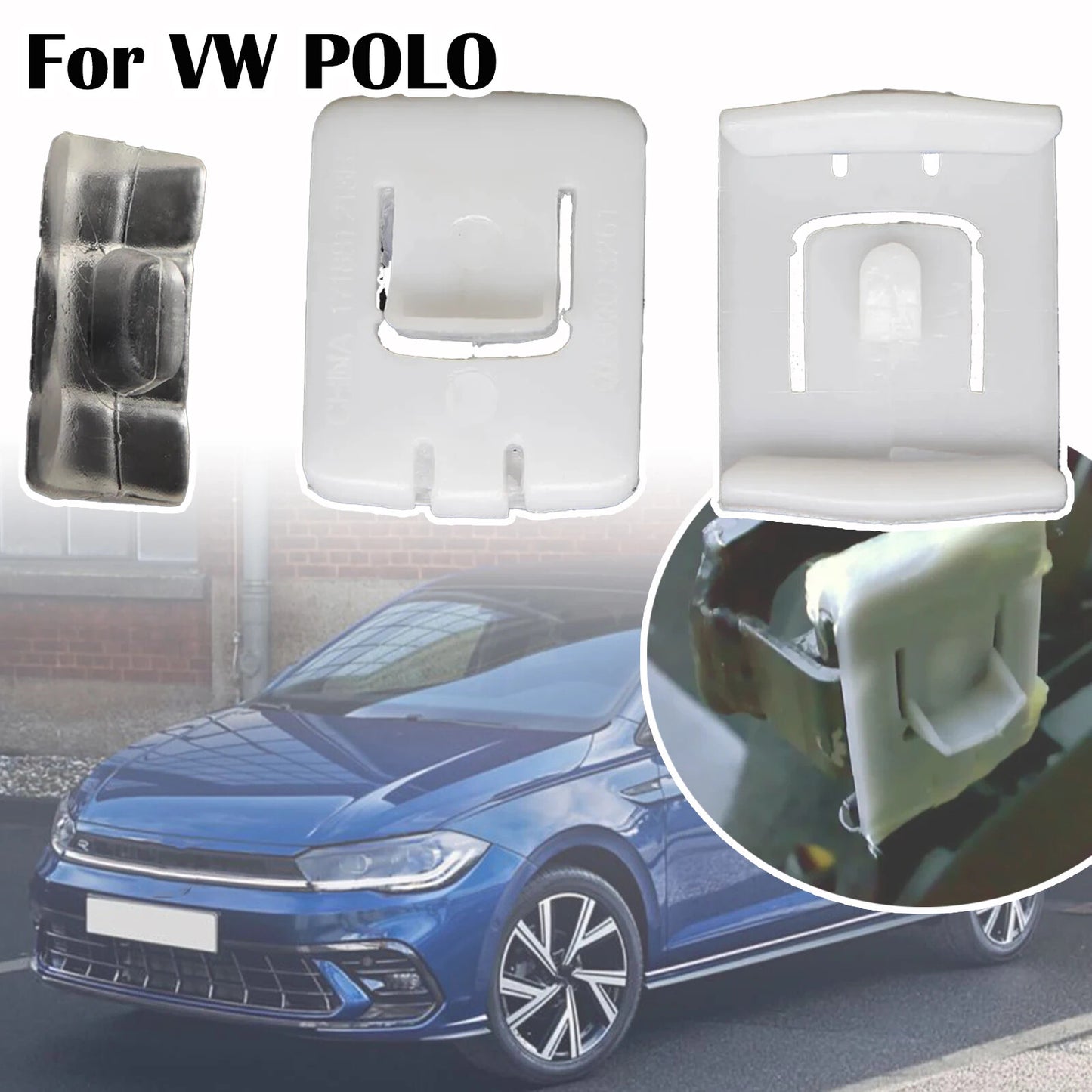 for VW Polo Mk3 6N/6KV for Seat Fastener Rail Runner Clip Slider Guide Piece Kit