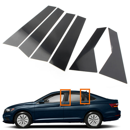 6x Door Trim Pillar Posts Piano Cover Black for VW for Jetta 2019-2021 2020
