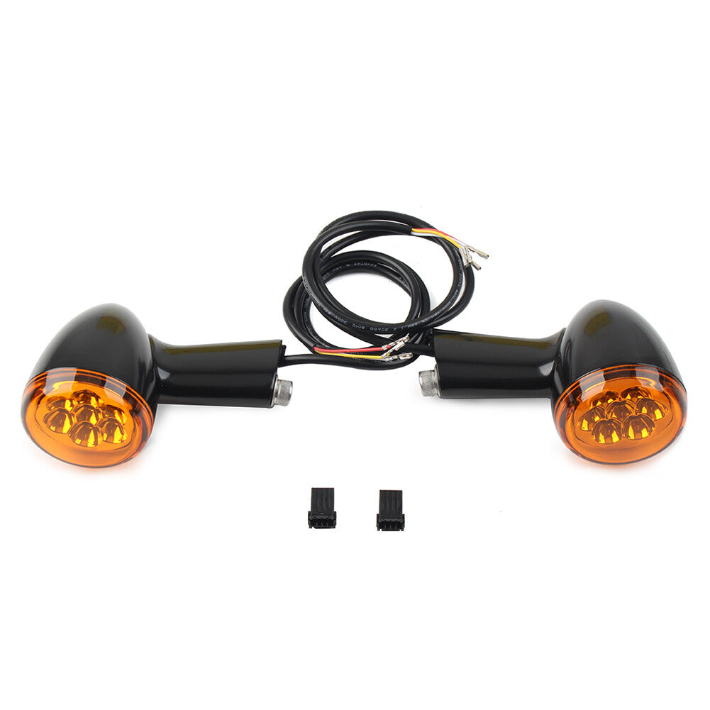 LED Blinker hint for Harley Sportster XL 883 1200 1992-22 Schwarz + Gelb