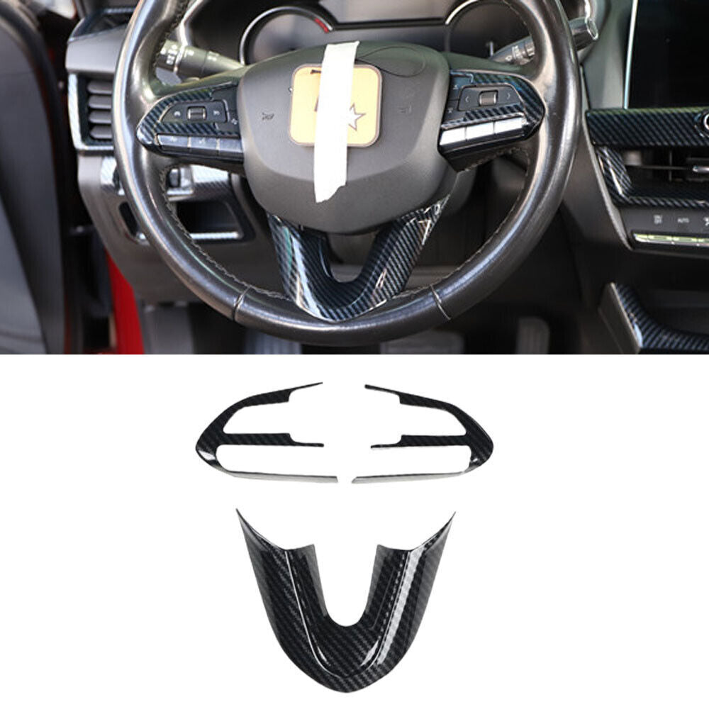 for Cadillac CT5 2020-24 ABS Carbon Fiber Steering Wheel Moulding Cover Trim 3P