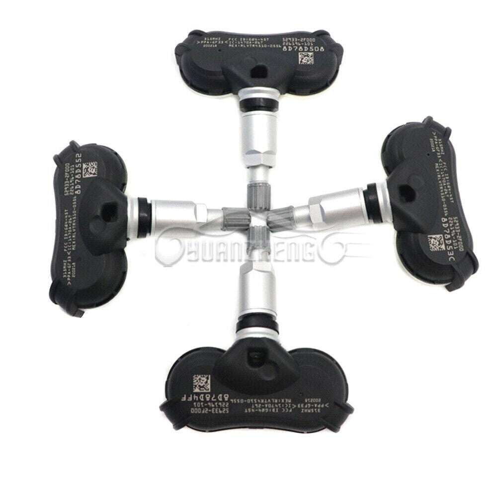 4x 315MHz TPMS Tire Pressure Sensors 52933-2F000 for Hyundai for Tucson Equus and for Kia Rio