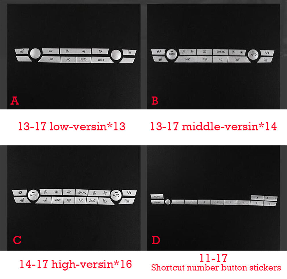 13Pcs Alloy Silver Air Condition Button Switch Trim for BMW 5 Series F10 2013-17