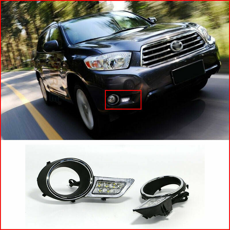 LED DRL Daytime Running Lights daylight fog lamp for Toyota Highlander 2008-2010