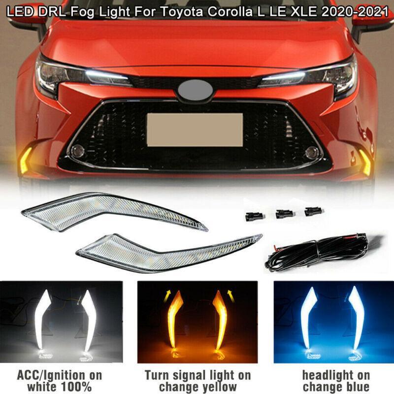 Front Bumper LED Fog Lights DRL Indicator for Toyota for Corolla L LE XLE 2020-2022