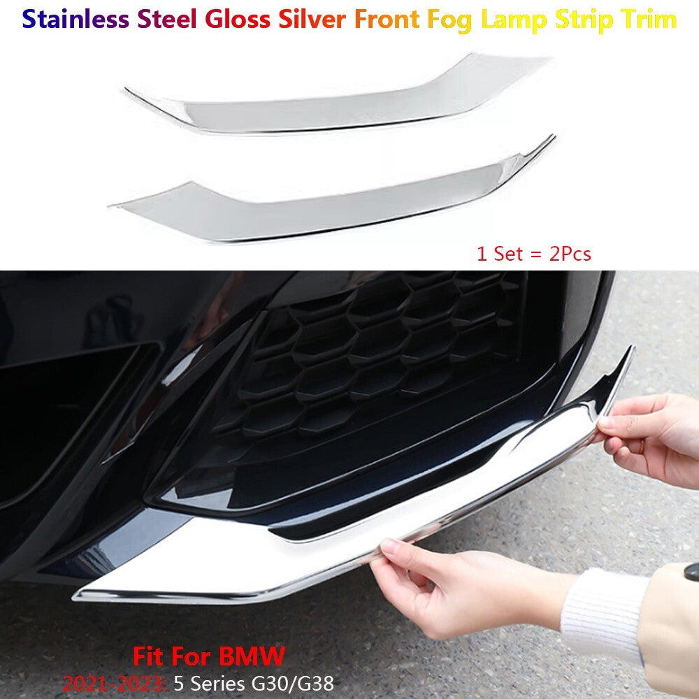 Stainless for BMW 5 Series G30 Exterior Car Front Fog Light Cover Molding Trims