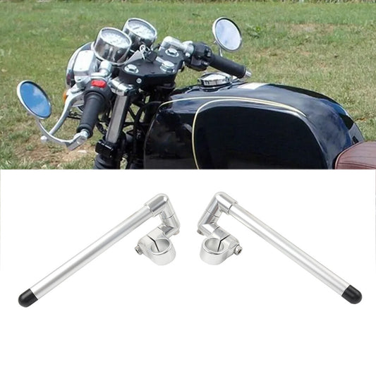 Silver Cafe Racer Bars 7/8 Universal Clip-On Handlebar Fork Tube 32MM