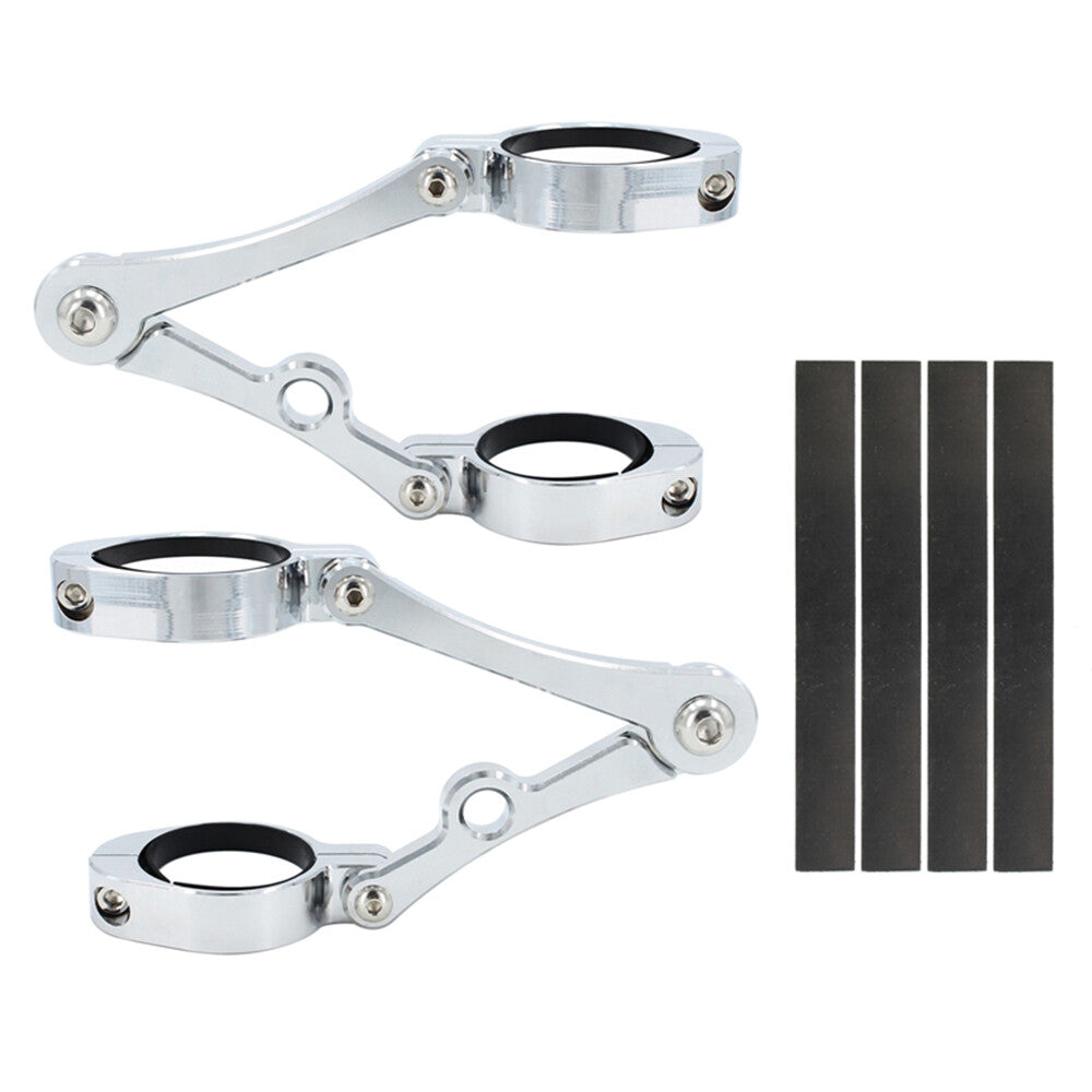 Motorcycle headlight and turn signal brackets are compatible with 39/41 mm fork tubes.